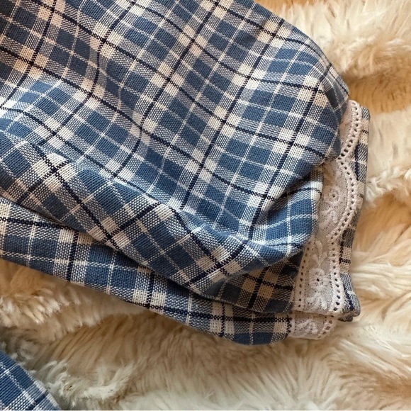 Vintage Carter’s Baby Girl Collar Blue Plaid Smocked Classic Romper 12-18m - Picture 5 of 11